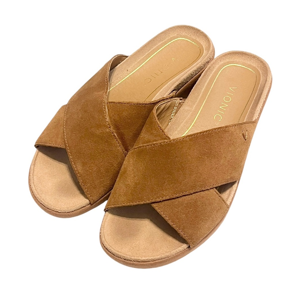 Vionic Hayden Suede Platform Slides - image 2